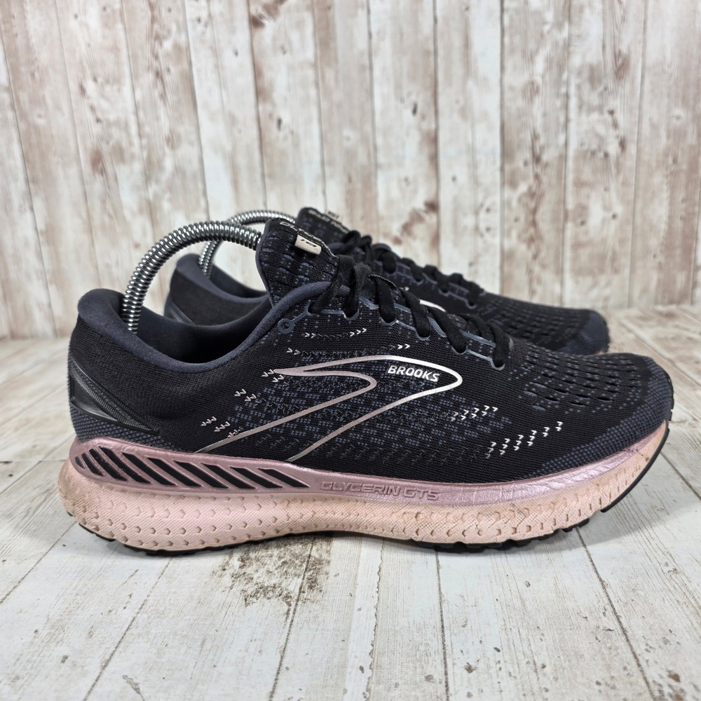 Brooks Glycerin GTS 19 Womens Running Shoes Black Rose Gold 1203441B074 Size 9.5